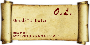 Orsós Lola névjegykártya