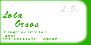 lola orsos business card